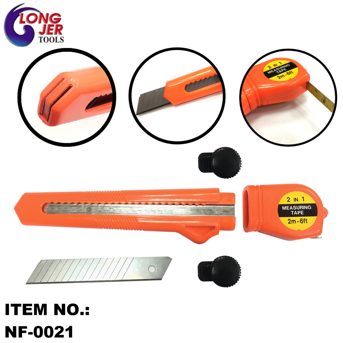 DRYWALL ALL-IN-ONE HAND TOOL WITH MEASURING TAPE AND UTILITY KNIFE